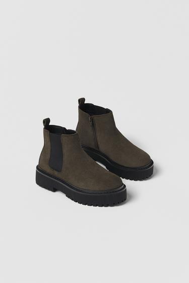 Image 3 of KIDS/ LEATHER ANKLE BOOTS WITH ELASTIC SIDE GORES from Zara