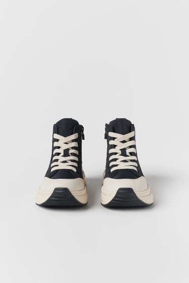 Image 0 of KIDS/ QUILTED HIGH-TOP SNEAKERS from Zara
