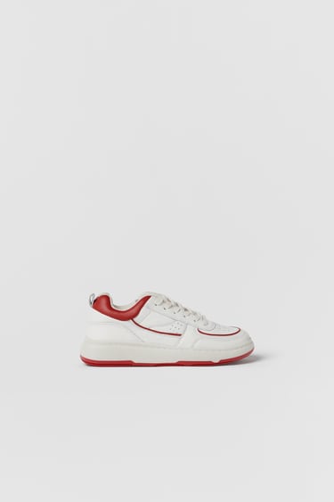 Image 0 of KIDS/ RETRO LEATHER TRAINERS from Zara