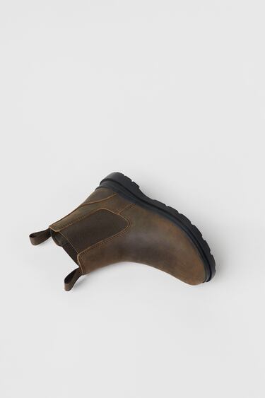 Image 0 of KIDS/ LEATHER ANKLE BOOTS WITH GORES from Zara