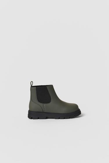 Zara - Baby/ Ankle Boots with Elastic Goring - Khaki Green - Unisex