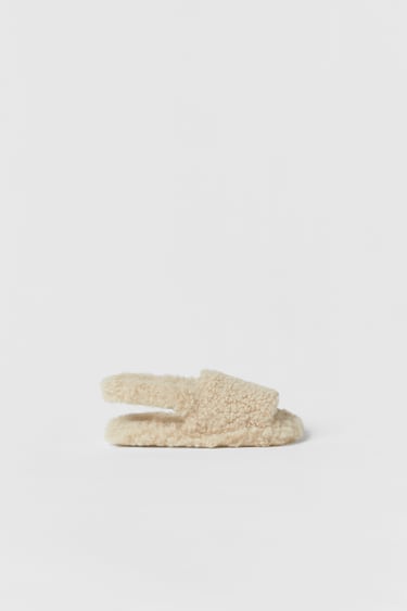 Image 0 of BABY/ FAUX FUR SANDALS from Zara