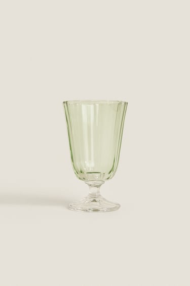 Image 0 of RAISED FACETED WINE GLASS from Zara