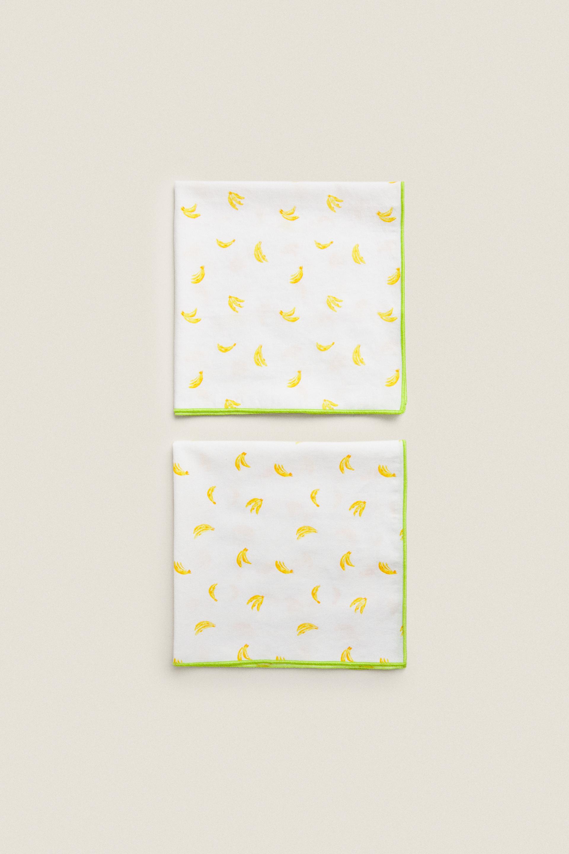 Banana Print Napkins Pack Of 2 Yellow Zara United States Banana Print Napkins Pack Of 2 Yellow Zara United States