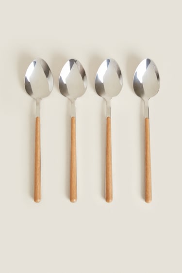 Image 0 of BOX 4 SPOONS WITH ROUND HANDLE DETAIL from Zara
