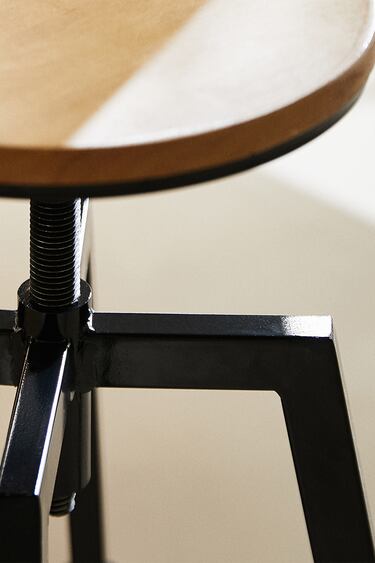 Image 0 of WOODEN AND METAL SWIVEL STOOL from Zara