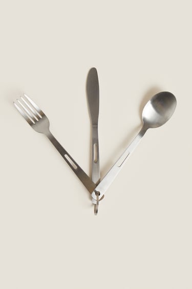 Image 0 of SET OF 3 PIECES OF STEEL CUTLERY from Zara