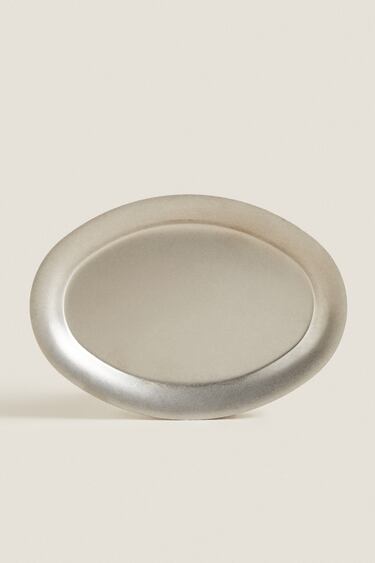 Image 0 of SMALL MATTE STEEL SERVING DISH from Zara