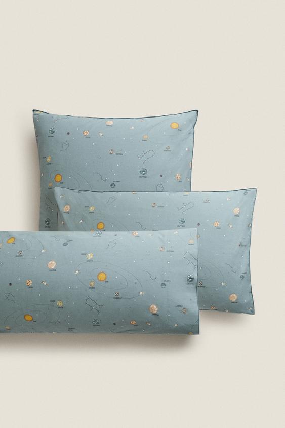 Glow In The Dark Planet Pillowcase Blue Zara United States Glow In The Dark Planet Pillowcase Blue Zara United States