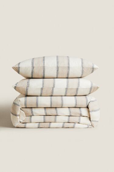 STRIPED WASHED LINEN SHEETS