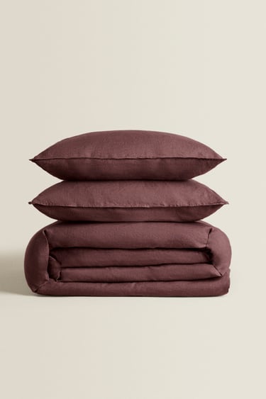 Image 0 of WASHED LINEN PILLOWCASE from Zara