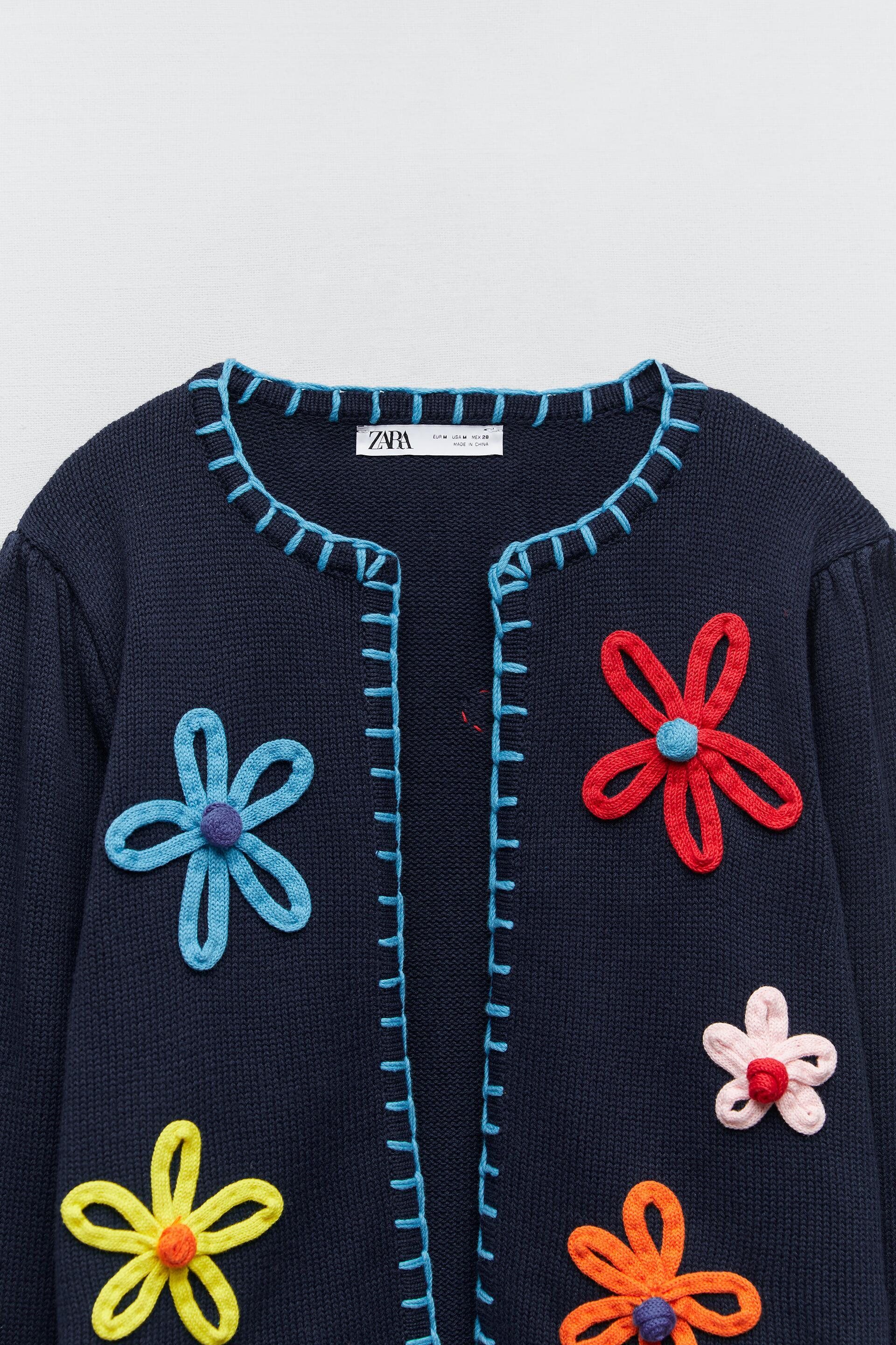 zara cardigan with flowers
