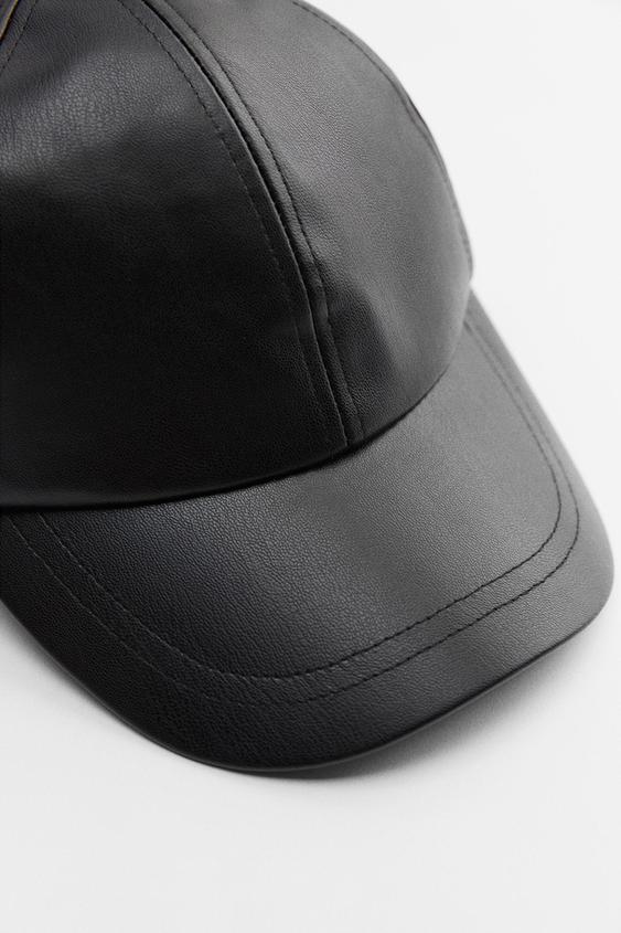 FAUX LEATHER CAP - Black | ZARA Australia