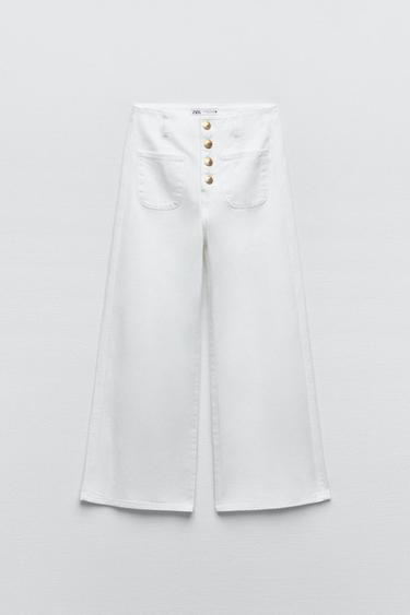 zara white jeans