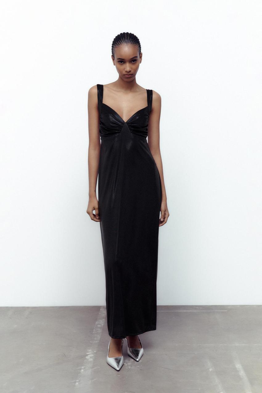 Zara long dress with gathering Clearance