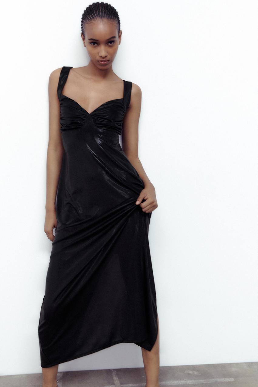 Zara long dress with gathering clearance
