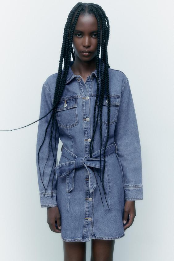 SHORT DENIM DRESS - Blue | ZARA Australia