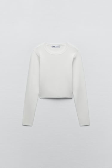 Image 0 of BASIC RIBBED KNIT SWEATER from Zara