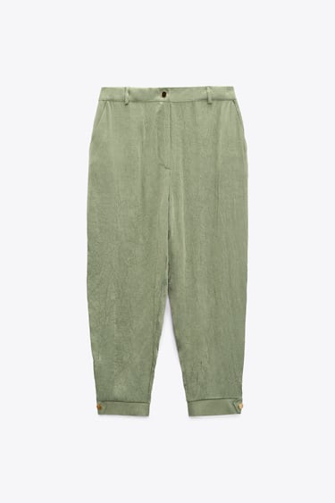 Image 0 of SATIN JOGGING TROUSERS WITH A WRINKLED EFFECT from Zara