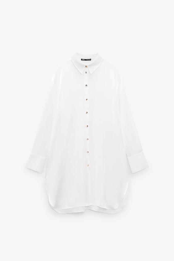 SATIN SHIRT - Oyster White | ZARA Australia