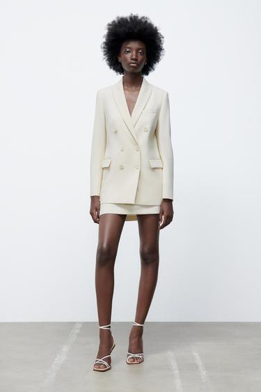 white zara blazer