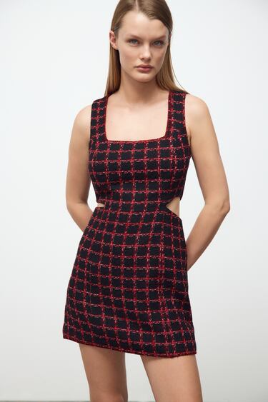 Image 0 of TEXTURED CUT-OUT DRESS from Zara