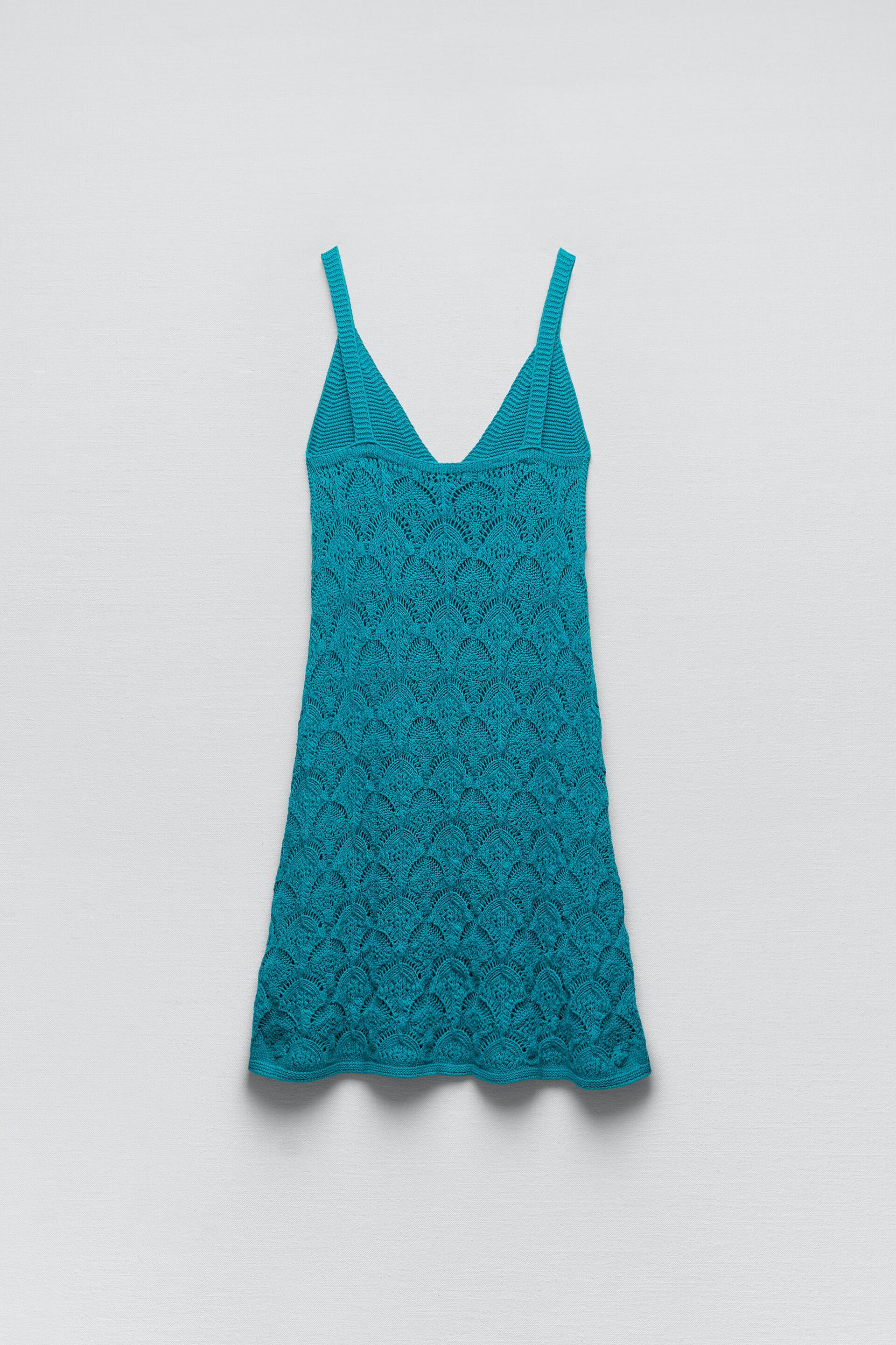 KNIT MINI DRESS - Blue green | ZARA 