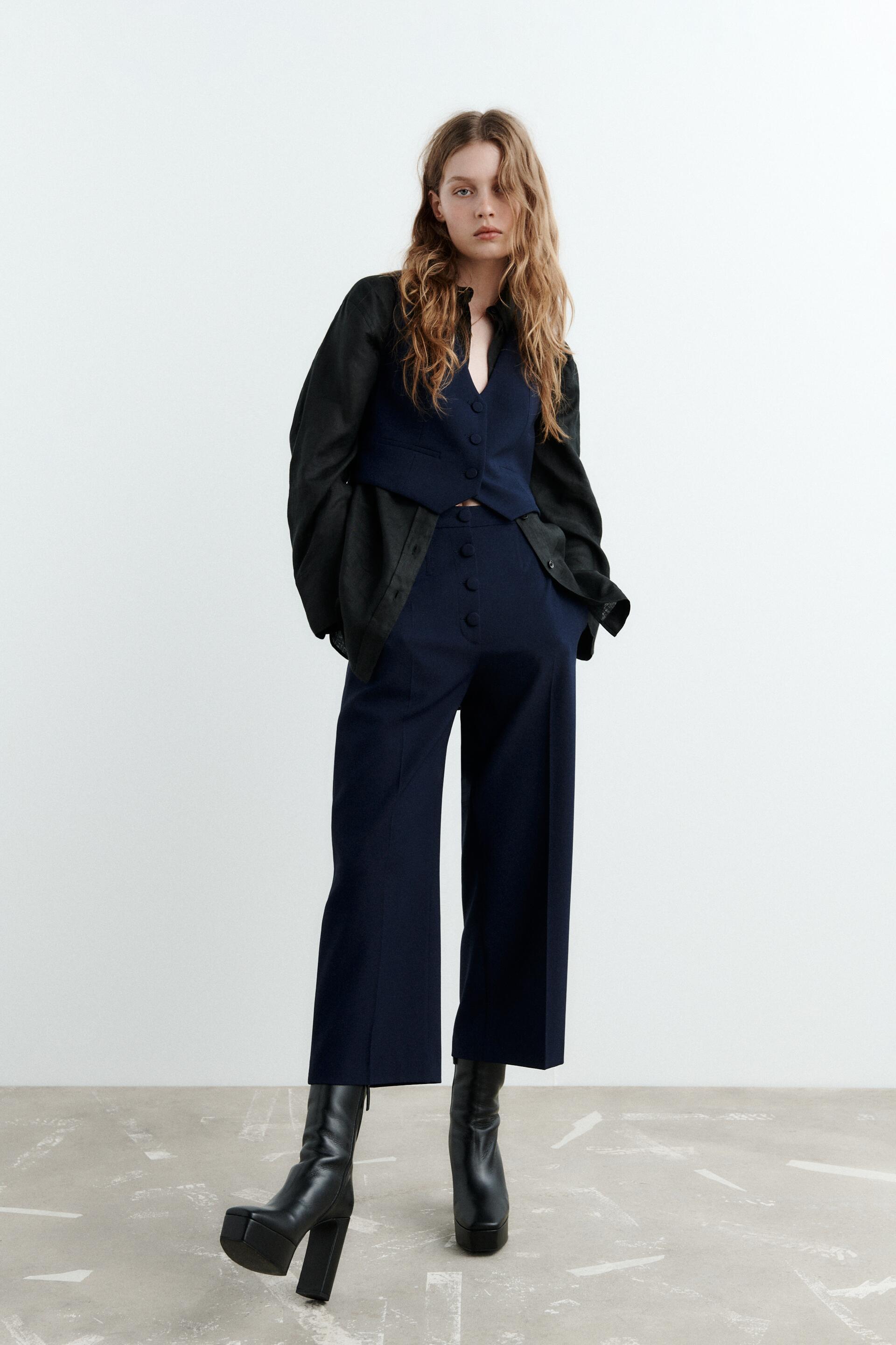 zara blue waistcoat