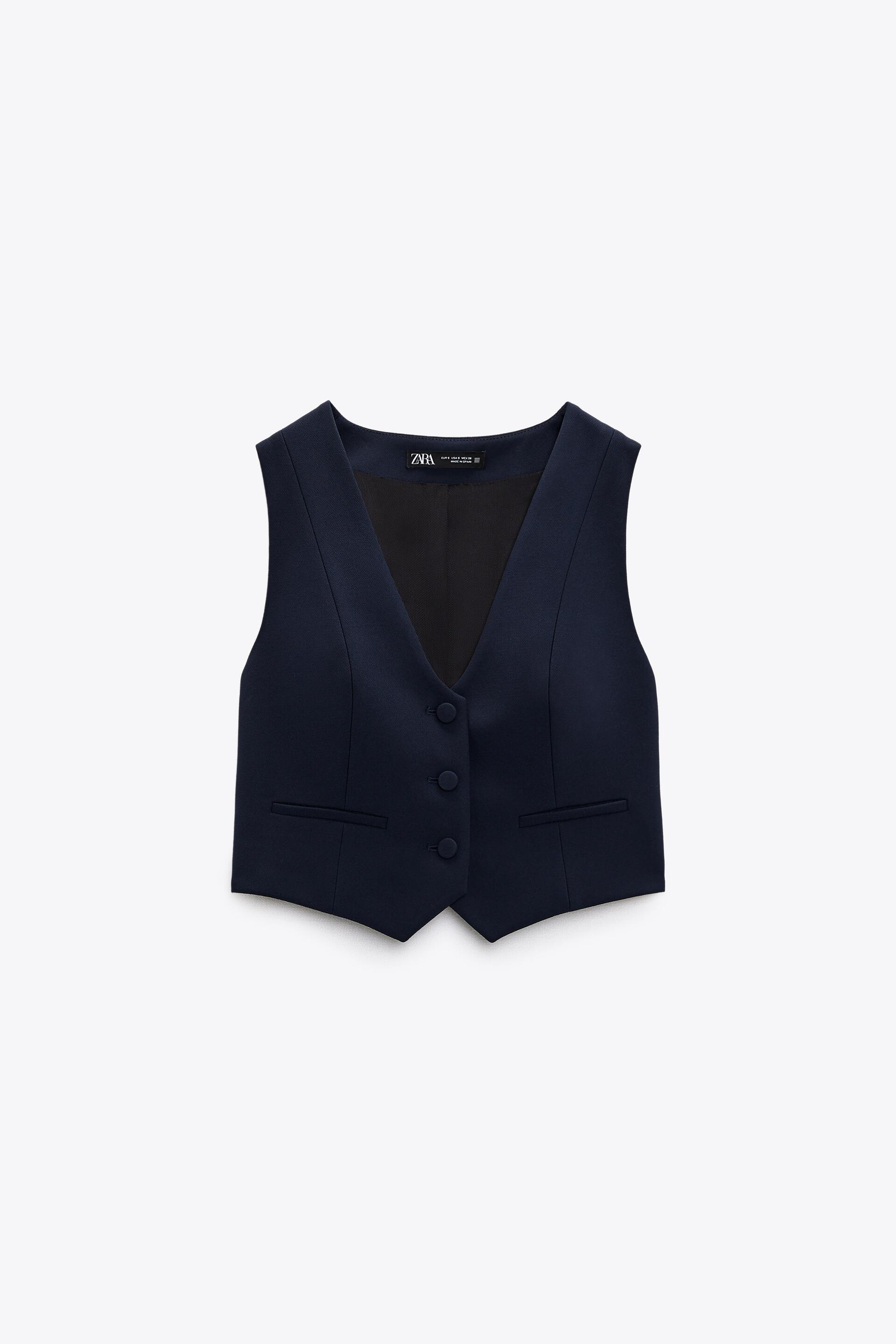 zara blue waistcoat