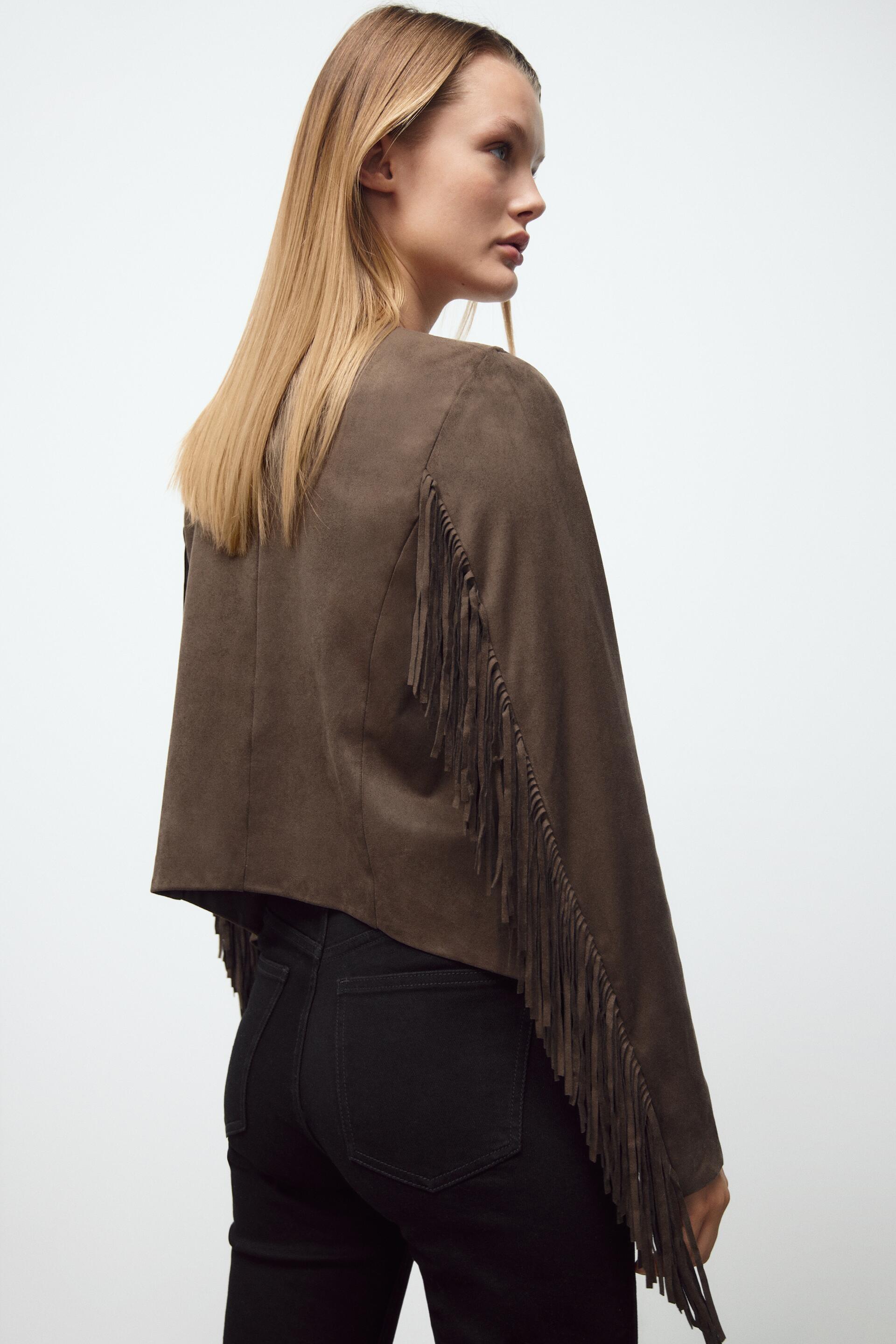 FAUX SUEDE JACKET - Mink | ZARA New Zealand