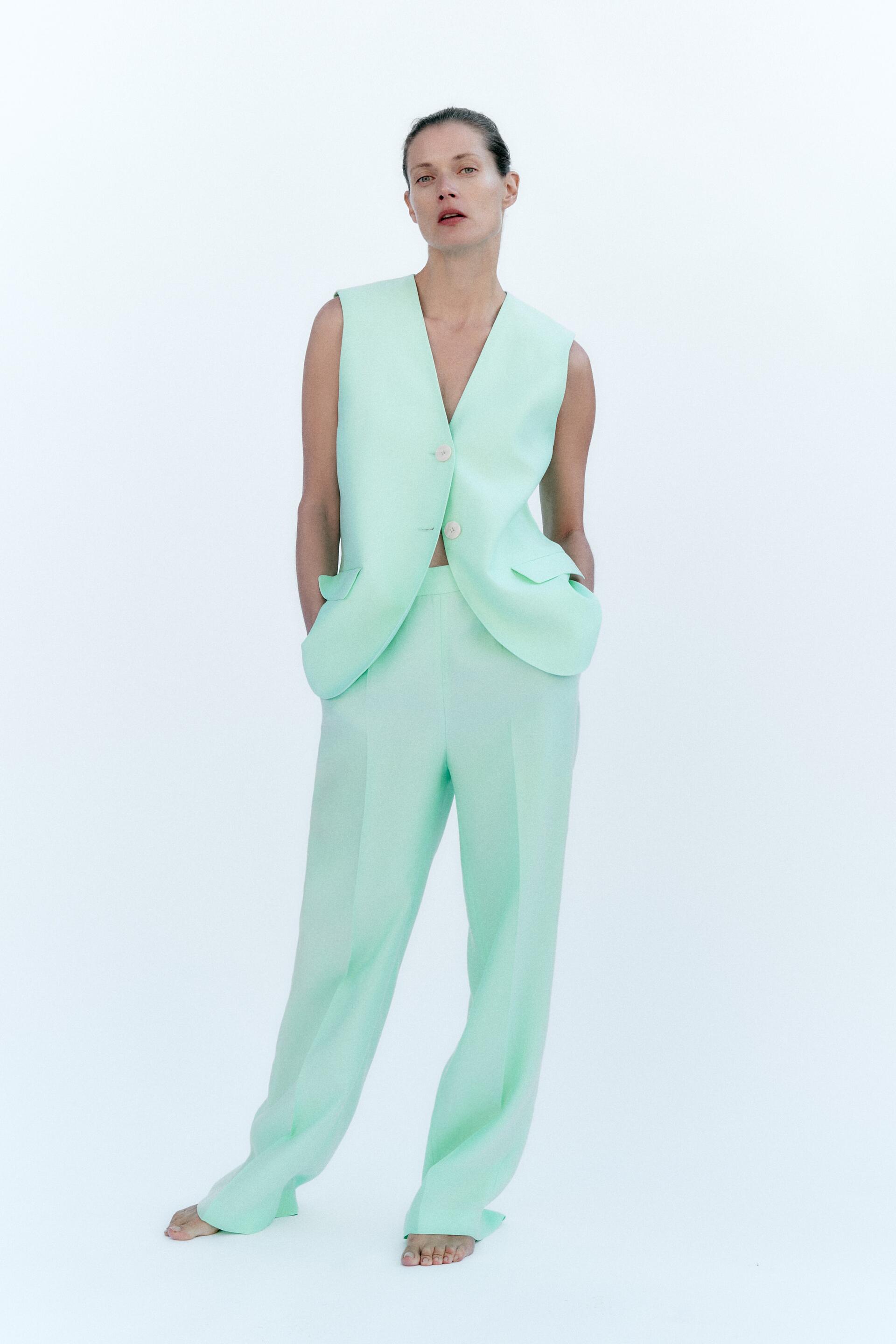 zara blue waistcoat
