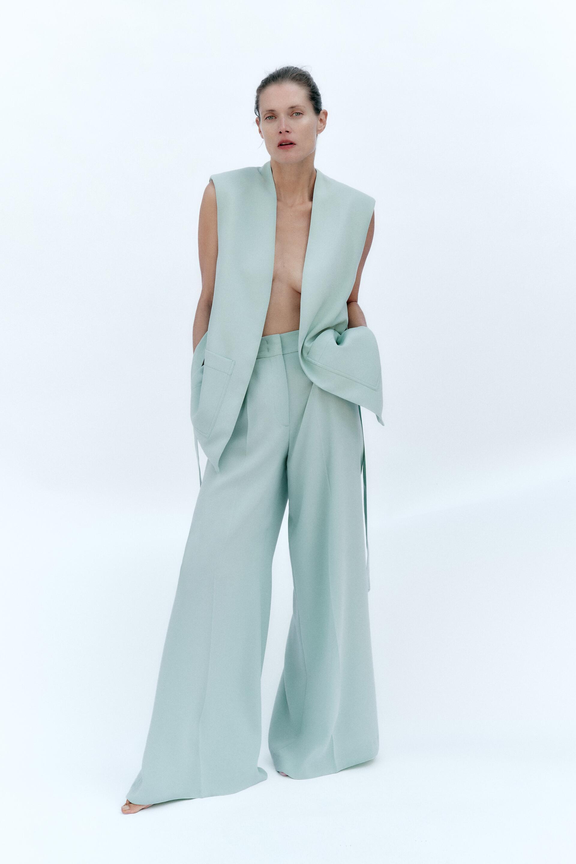 zara blue waistcoat