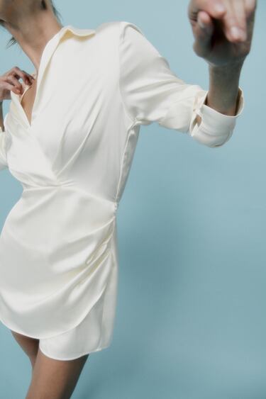 Image 0 of SHORT SATIN DRESS from Zara