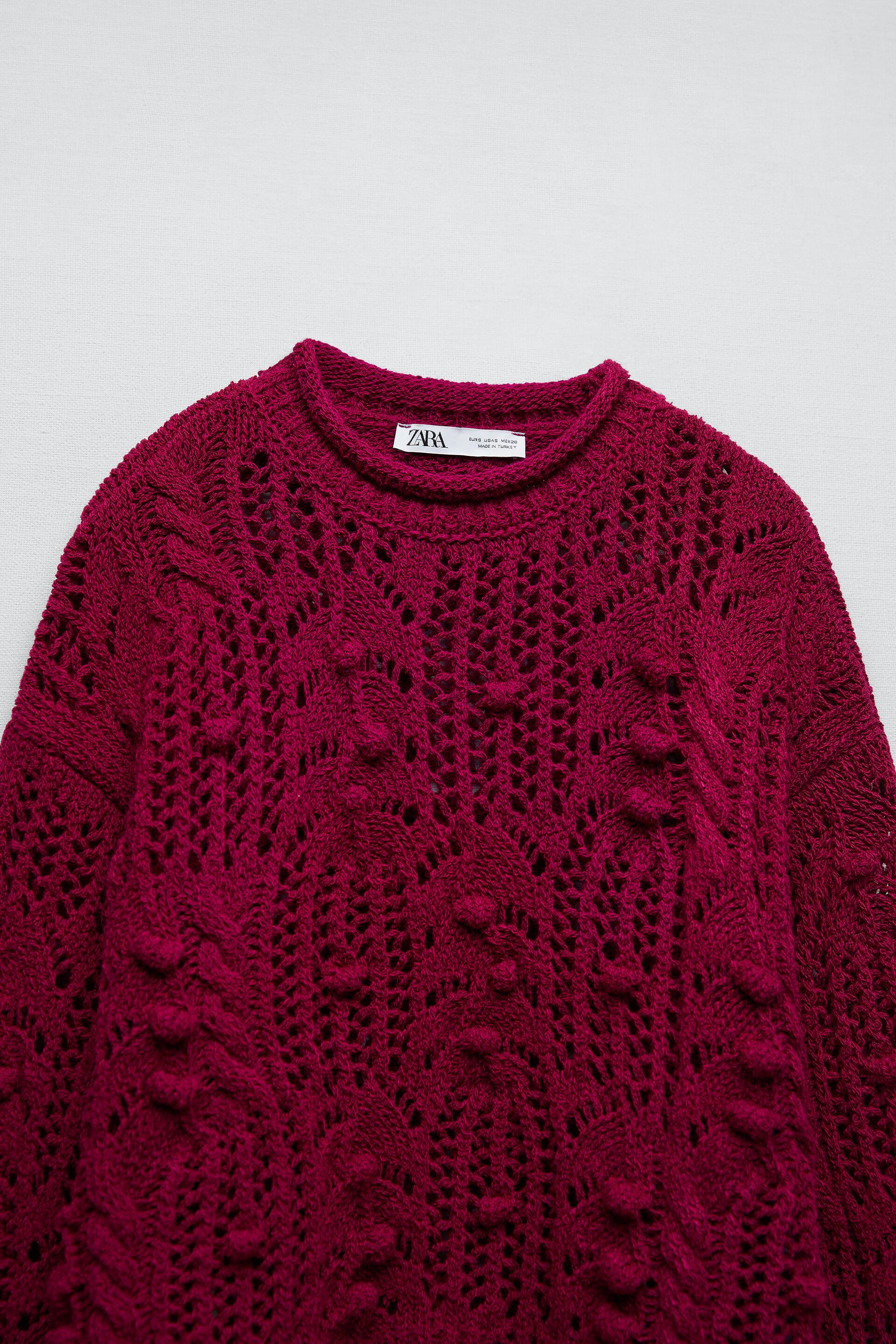 OPEN KNIT SWEATER - Strawberry | ZARA 