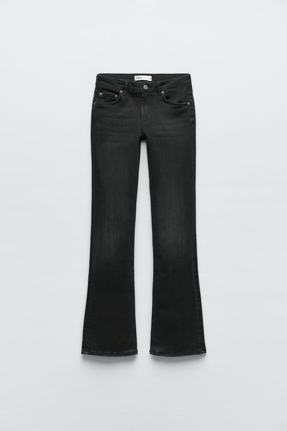 zara.com | Low Rise Bootcut Jeans - Black