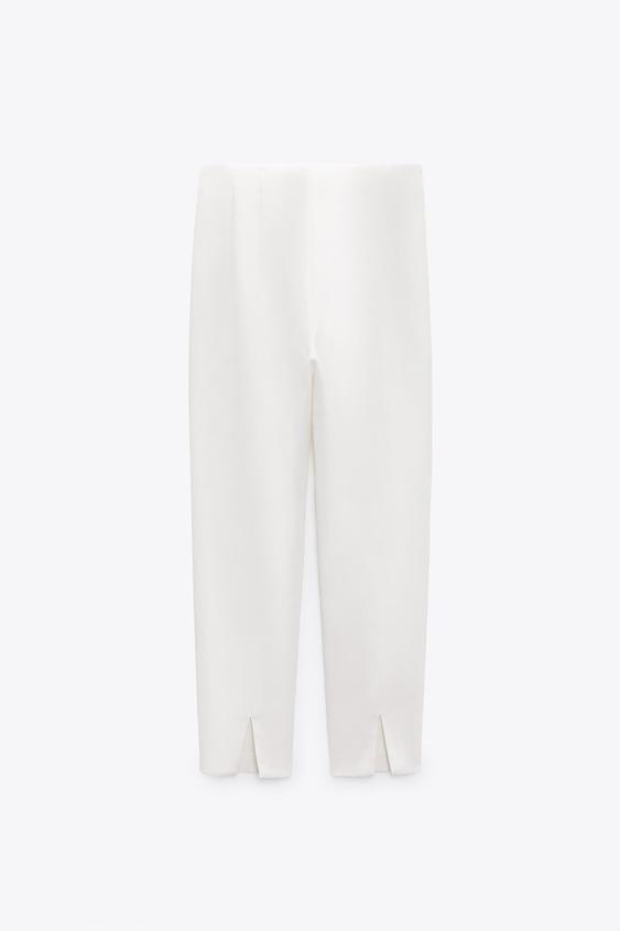 TROUSERS WITH VENTS - Oyster White 