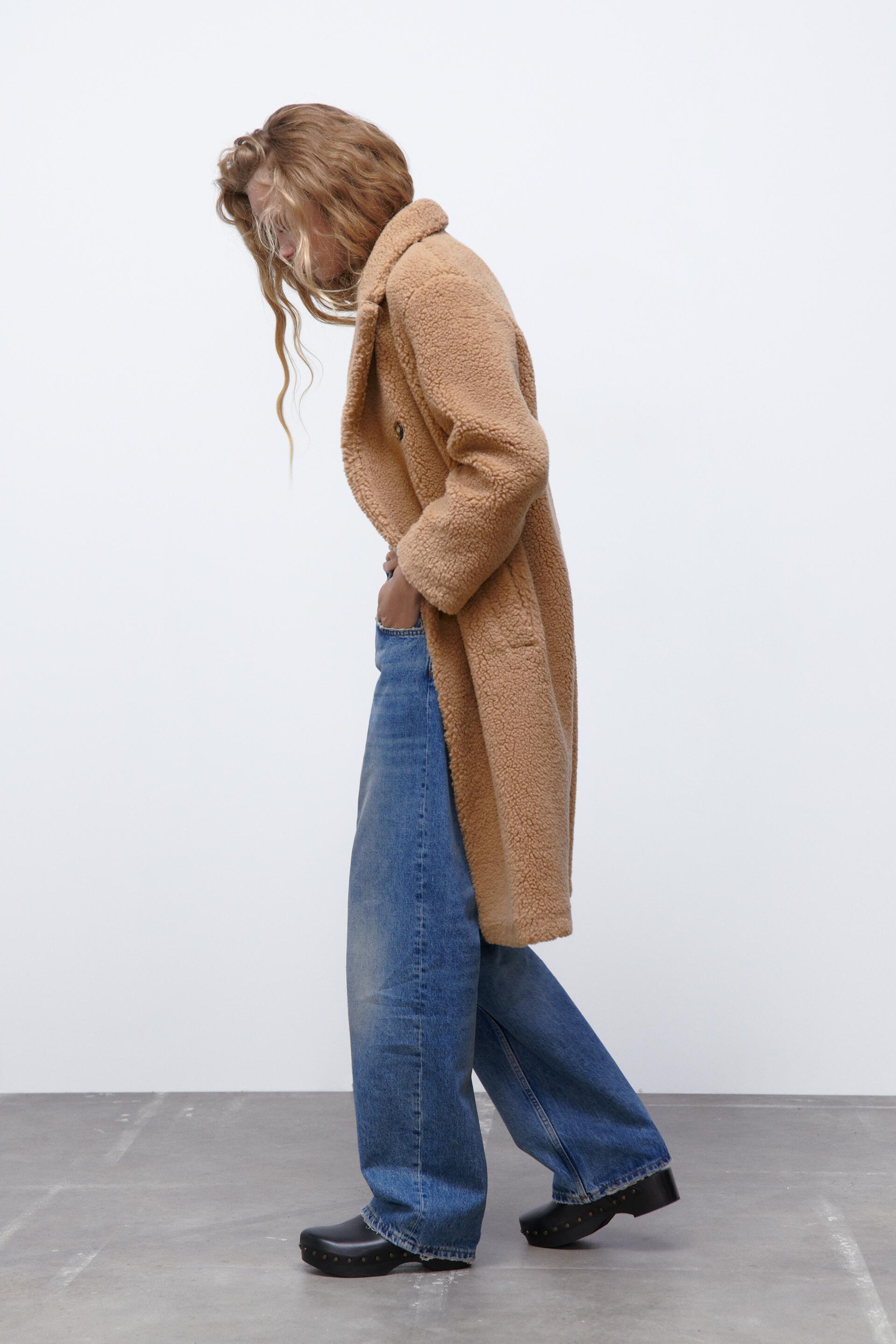 zara faux fur reversible coat