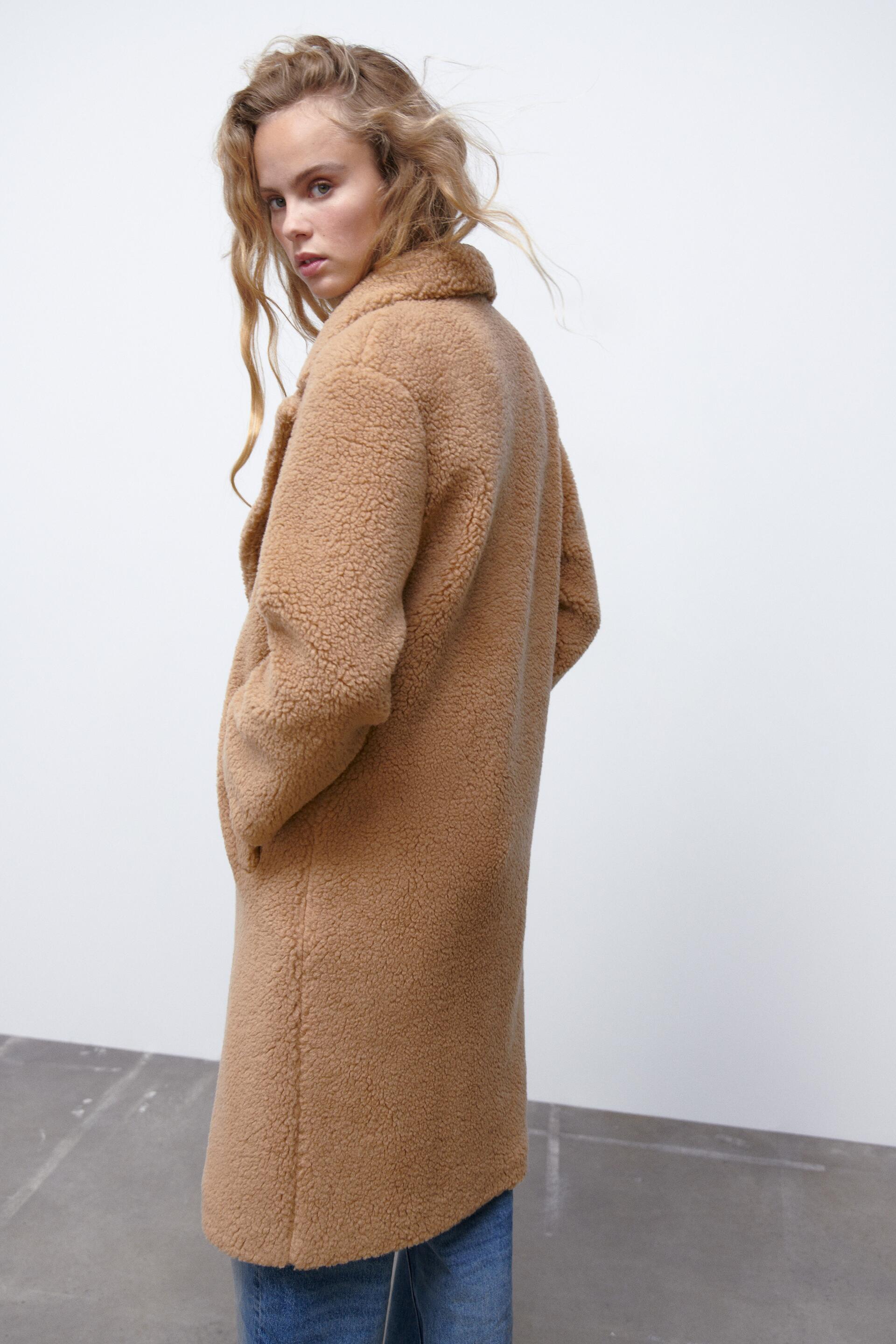 zara faux fur reversible coat