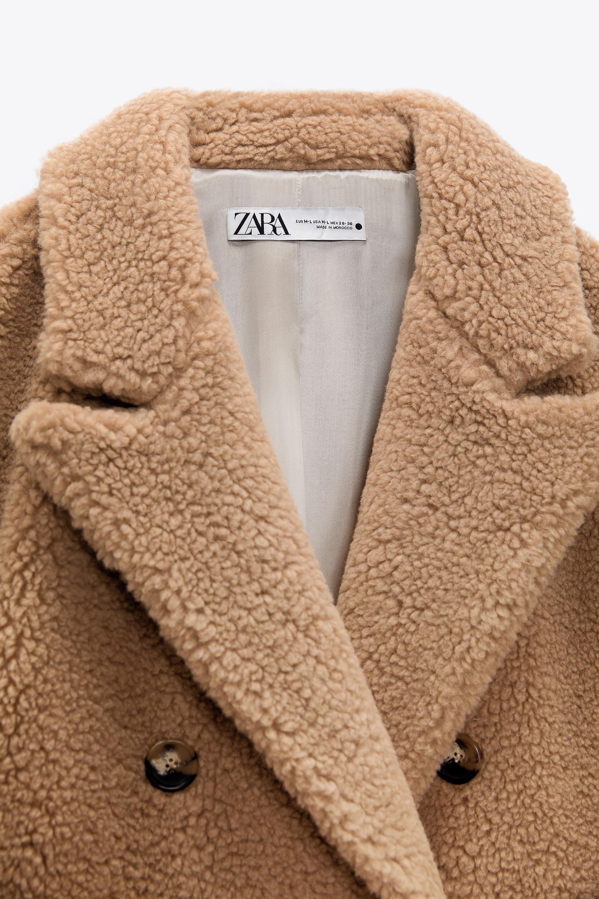 zara faux fur reversible coat