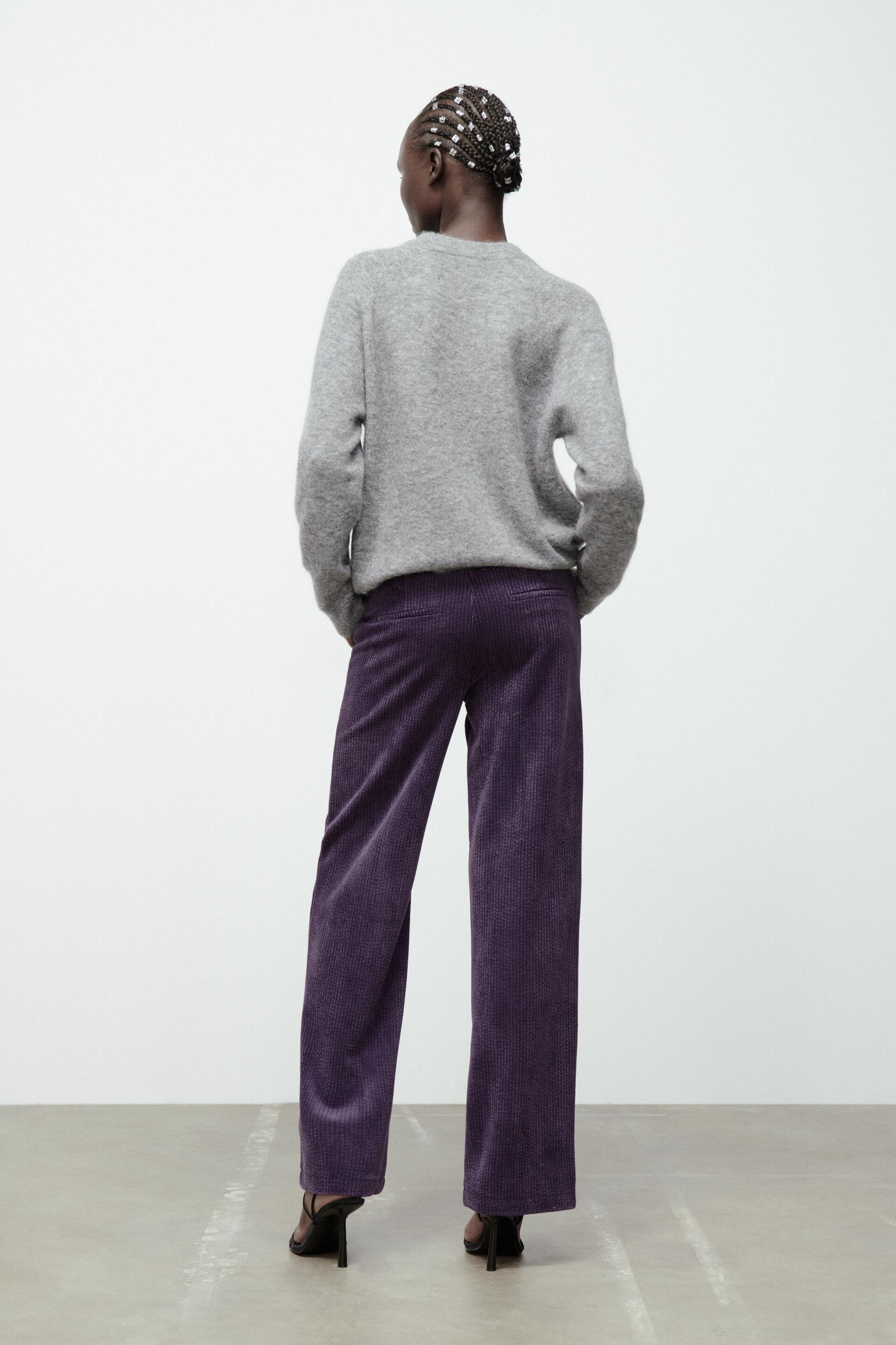 FULL-LENGTH CORDUROY TROUSERS - Ice 