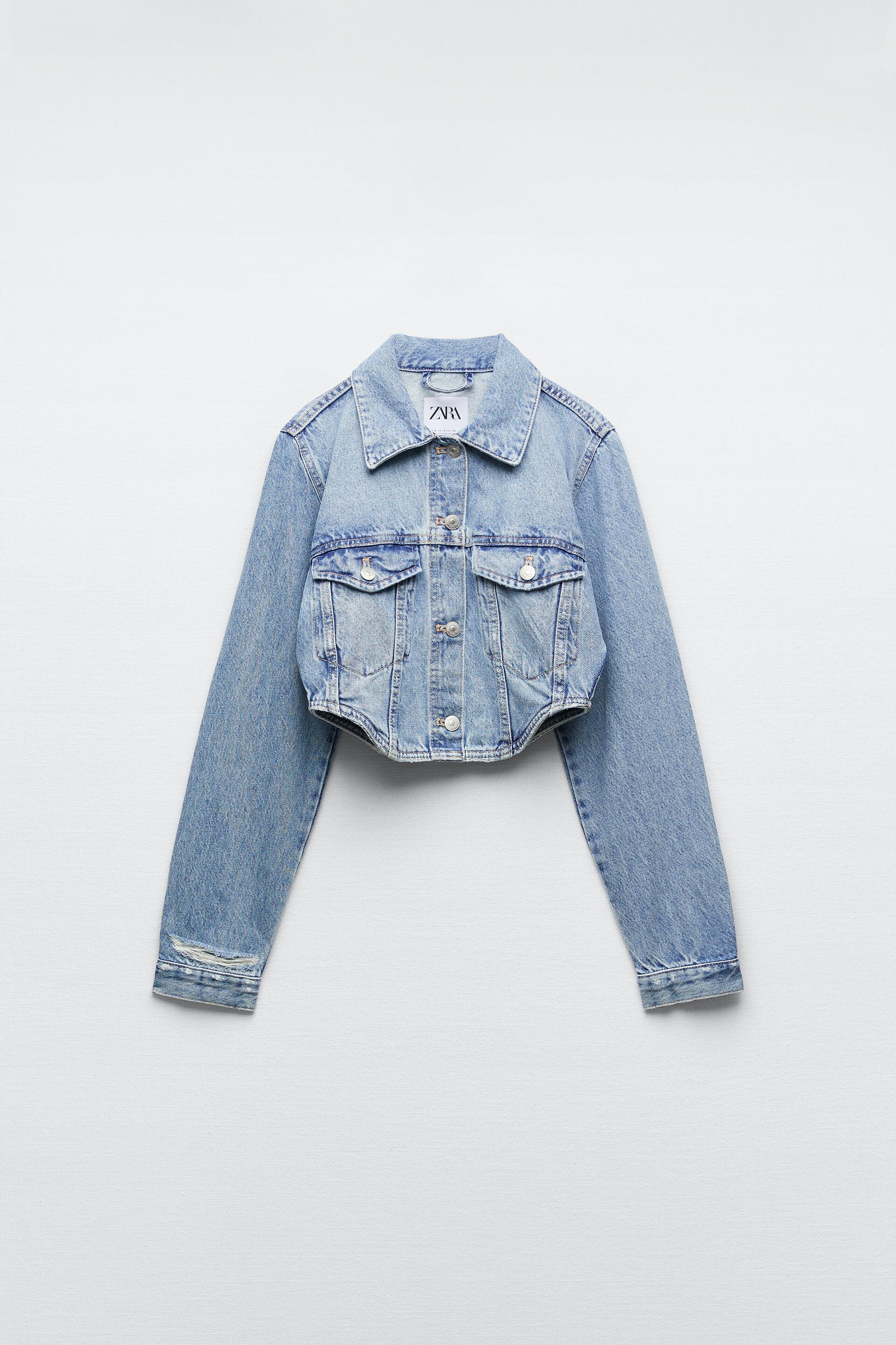 zara cropped jeans jacket
