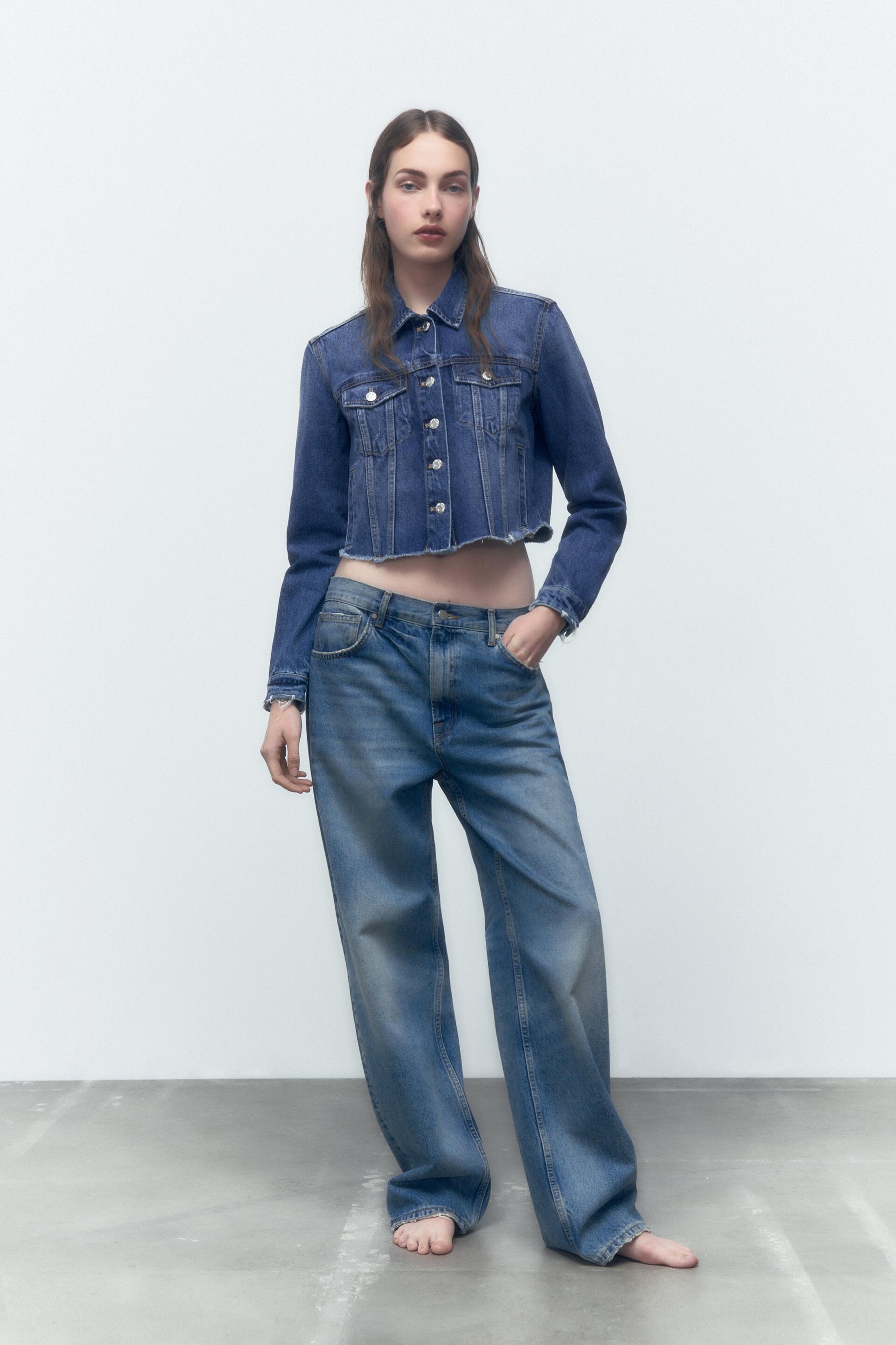 zara cropped jeans jacket