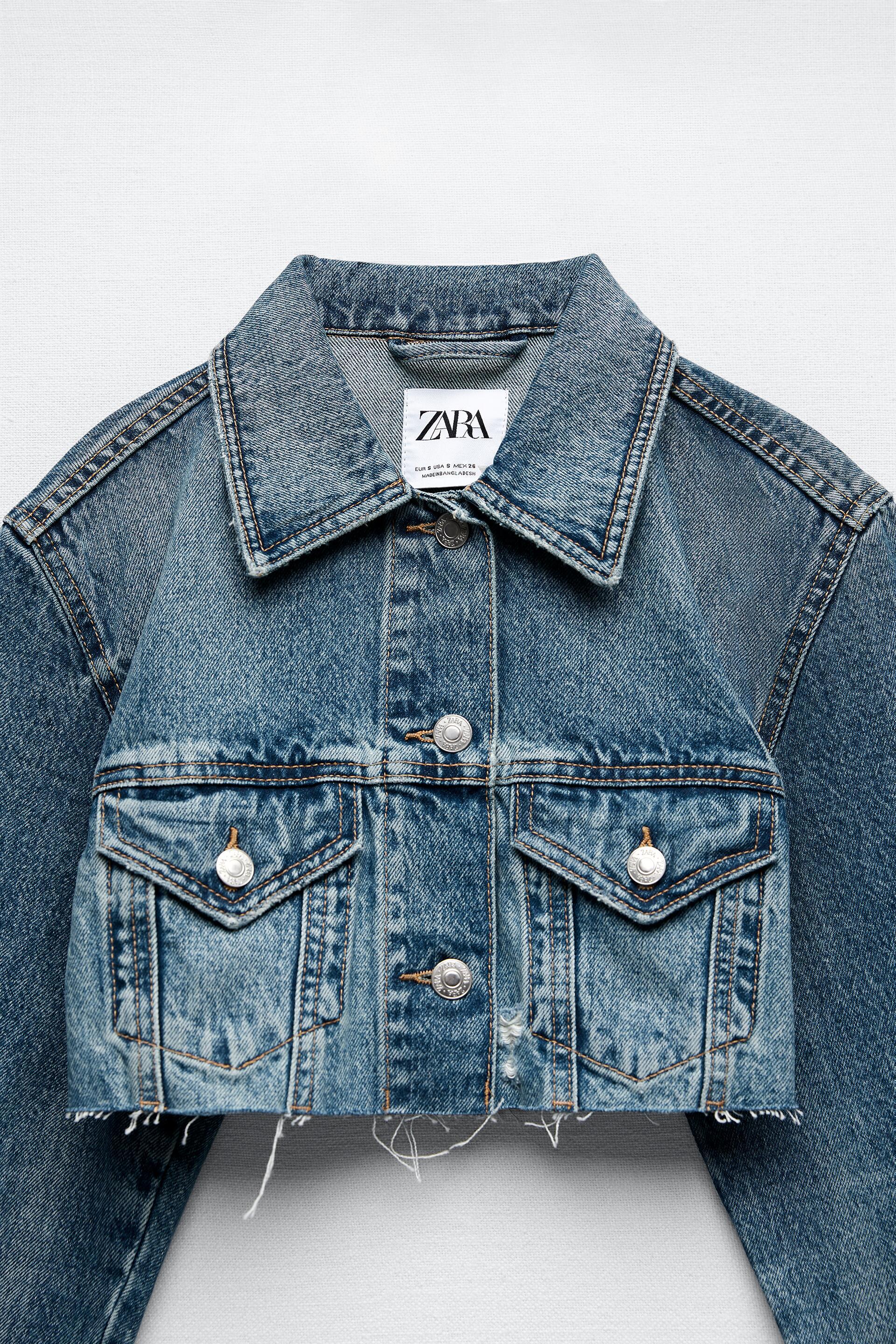 zara cropped jeans jacket