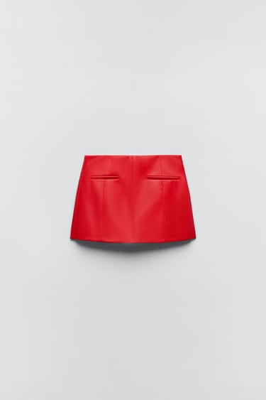 Image 0 of FAUX LEATHER SKORT from Zara