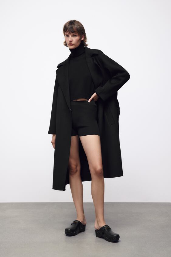 Belted Wool Coat Special Edition, Black Hooded Fur Coat Zara