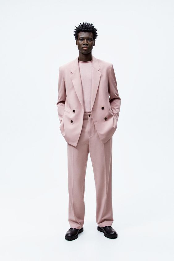 PLEATED SUIT TROUSERS - Dusty pink 