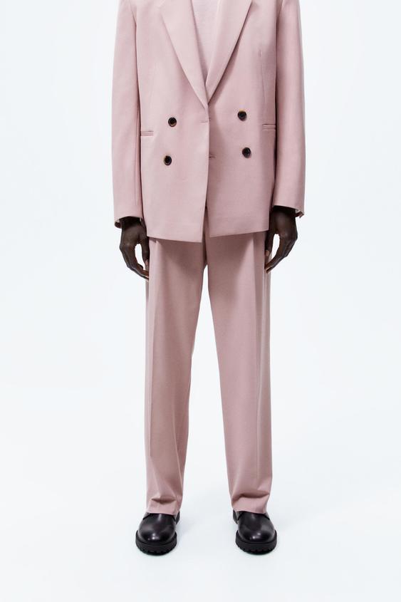 PLEATED SUIT TROUSERS - Dusty pink 