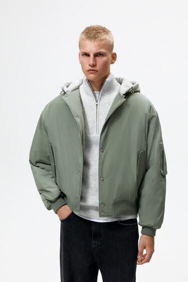 Image 0 of CONTRAST BOMBER JACKET from Zara