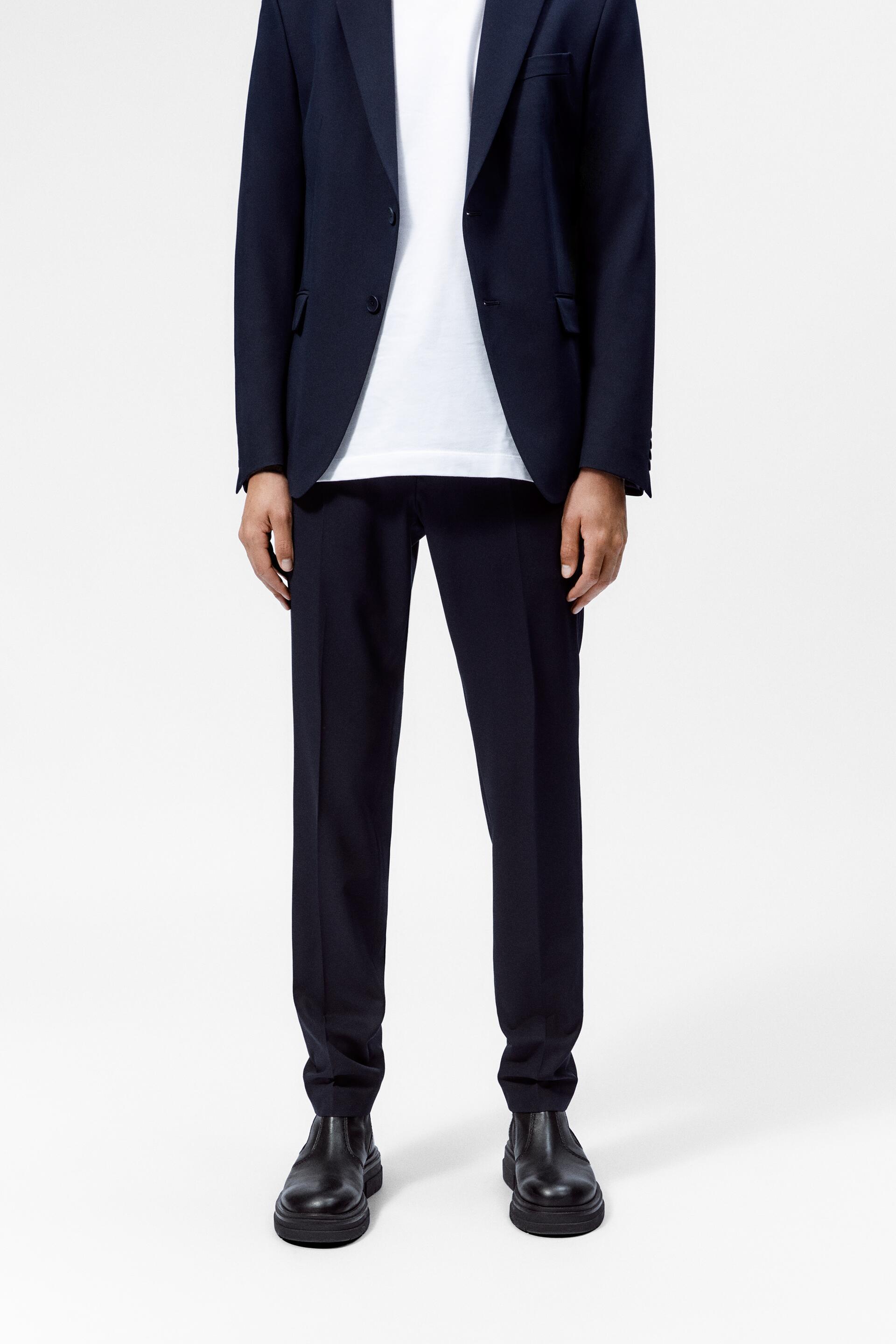 SLIM FIT SUIT TROUSERS - Black | ZARA 
