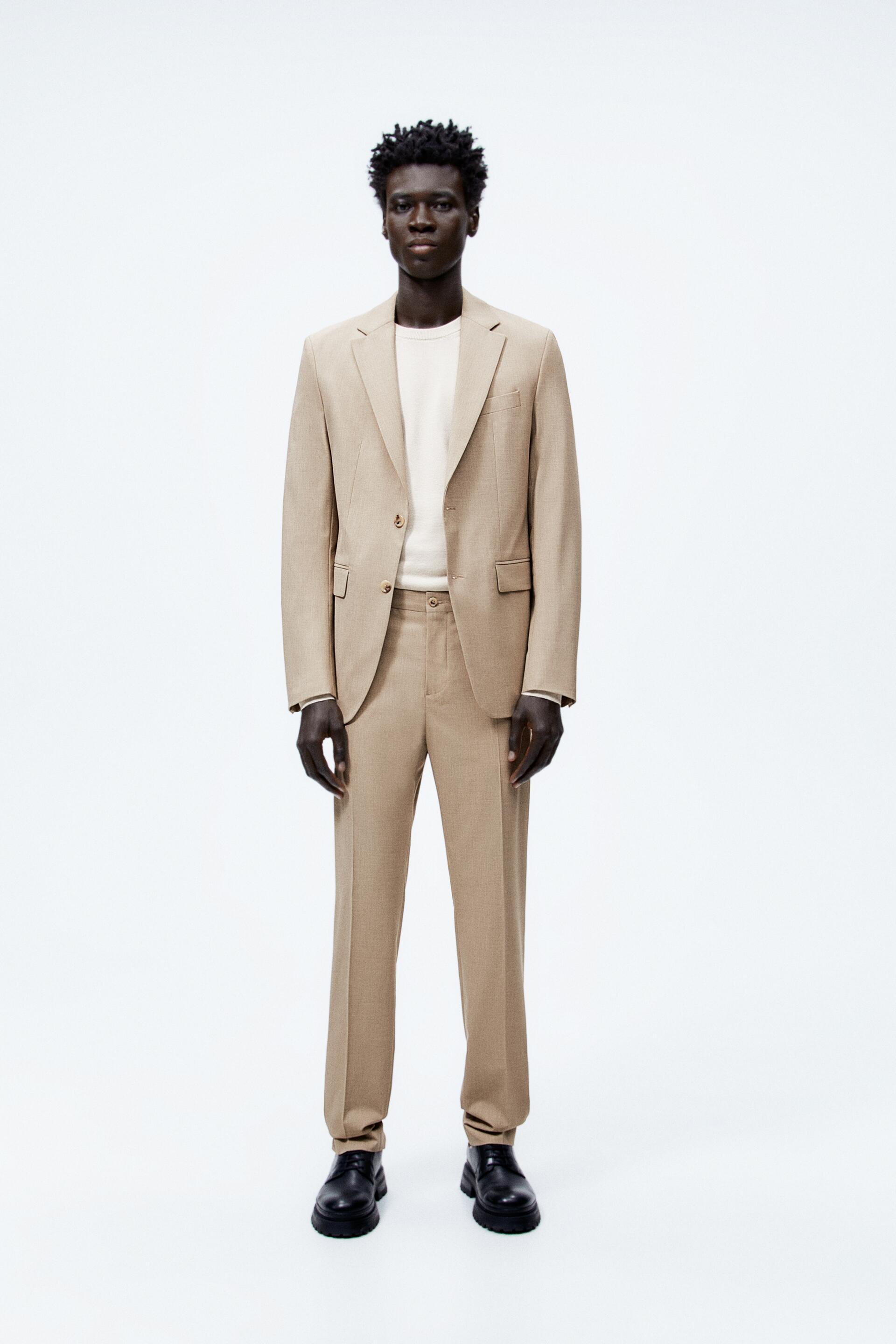 Beige suit zara clearance